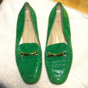 Tino Lanzi green snake skin women’s loafers size 8.5. (39 1/2)